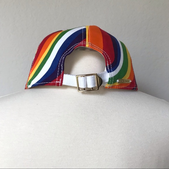 Michael Kors Rainbow Wave Pride Cotton Baseball Cap LGBTQ One Size - Picture 9 of 13